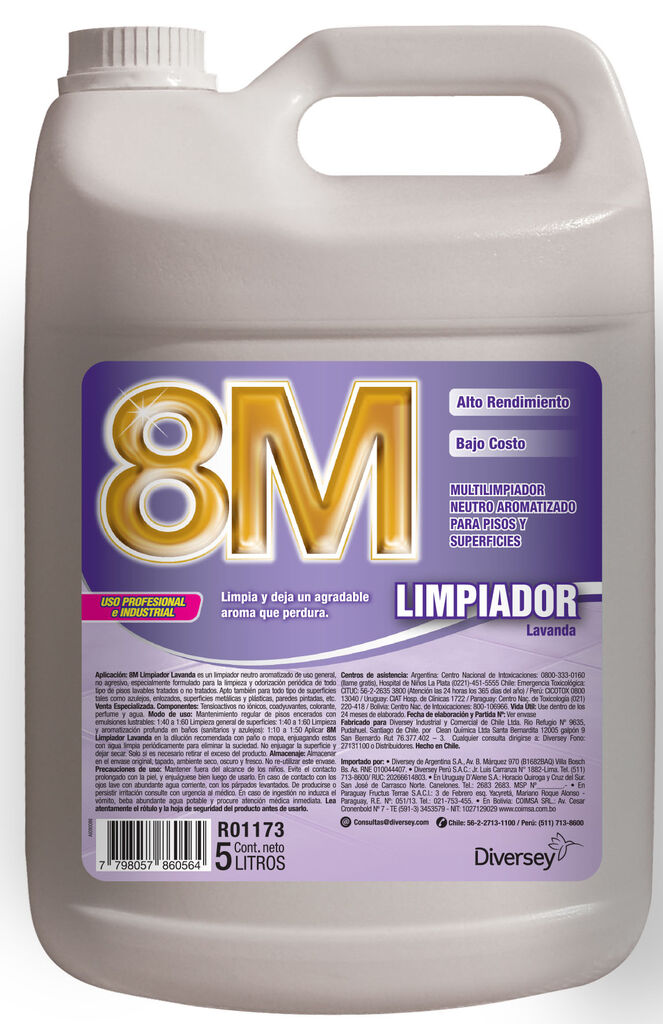 8M LIMPIADOR 4x5L - MULTILIMPIADOR NEUTRO AROMATIZADO PARA PISOS Y SUPERFICIES